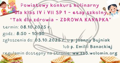 Konkurs kulinarny „Tak dla zdrowia” – etap szkolny