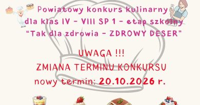 Konkurs kulinarny „Tak dla zdrowia” – etap szkolny