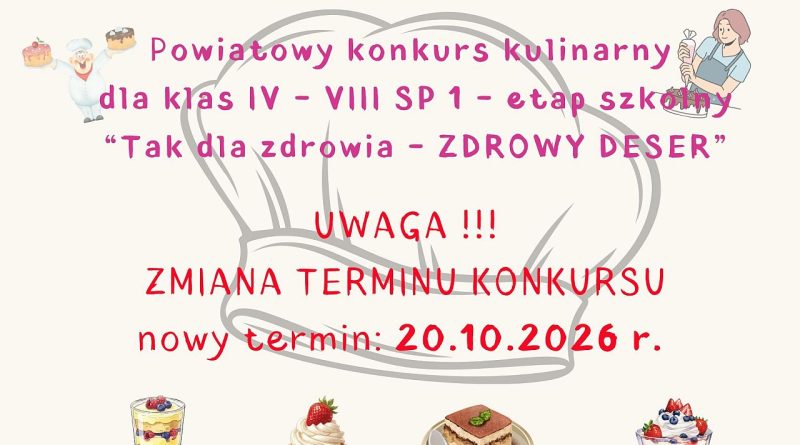Konkurs kulinarny „Tak dla zdrowia” – etap szkolny